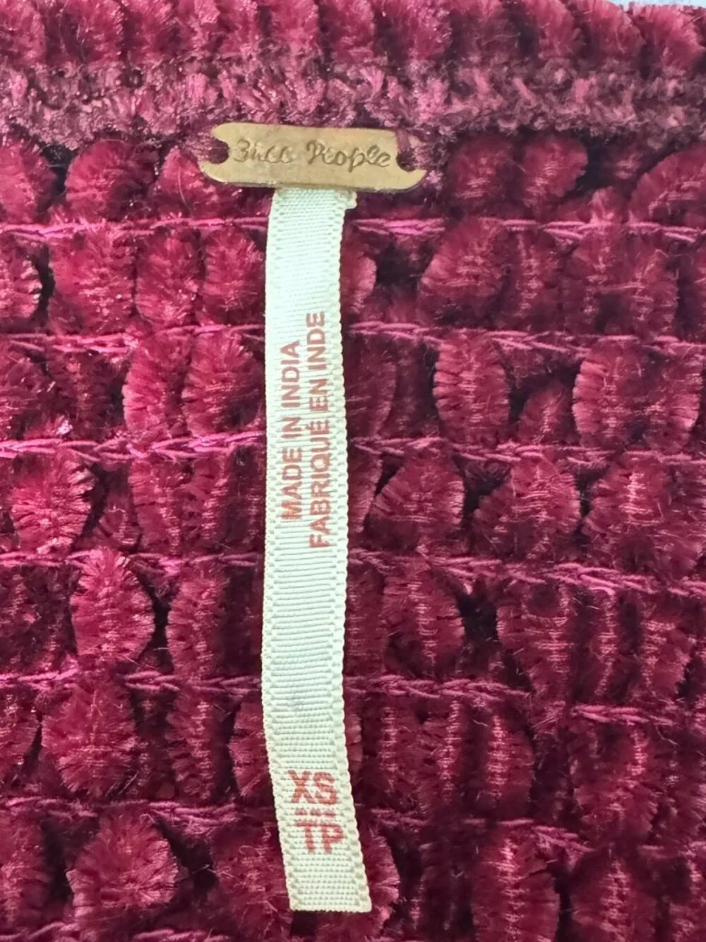 FREE PEOPLE Marie Velvet Open Back Top in Queen Pomegranate